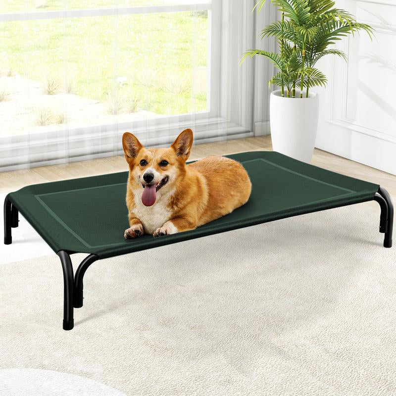 Elevated Dog Bed for Large Dogs – Cooling, Breathable Mesh Pet Cot with Durable Frame, Indoor & Outdoor Raised Dog Mat for Joint Support & Easy Cleaning