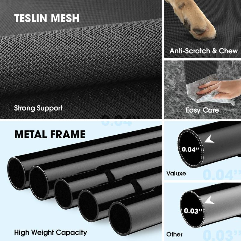 Elevated Dog Bed for Large Dogs – Cooling, Breathable Mesh Pet Cot with Durable Frame, Indoor & Outdoor Raised Dog Mat for Joint Support & Easy Cleaning